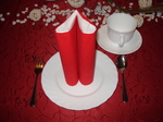 Dessertteller mit Tasse und Untertasse Kuchengabel, Teelöffel