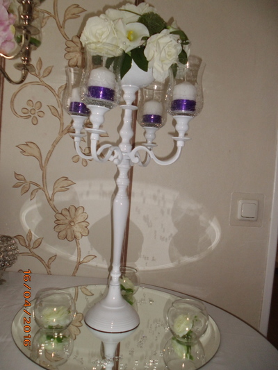 Dekoration - Kerzenständer 60cm in weiß ohne 